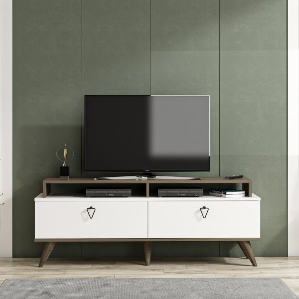Beril TV-bänk - Valnöt/vit Beril TV-bänk - Valnöt/vit