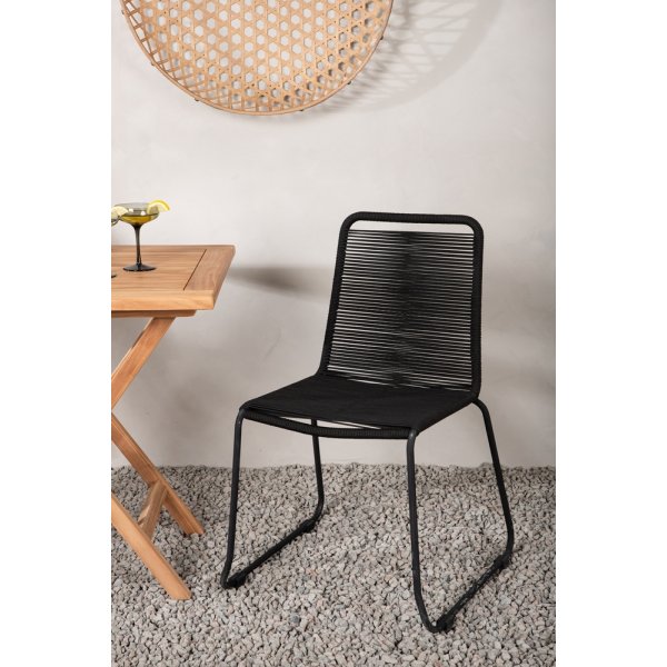 Kenya utematgrupp med 2 st Lindos stolar - Svart/Teak Kenya utematgrupp med 2 st Lindos stolar - Svart/Teak