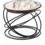 Mille salontafel 40/50 cm - Wit marmer/zwart