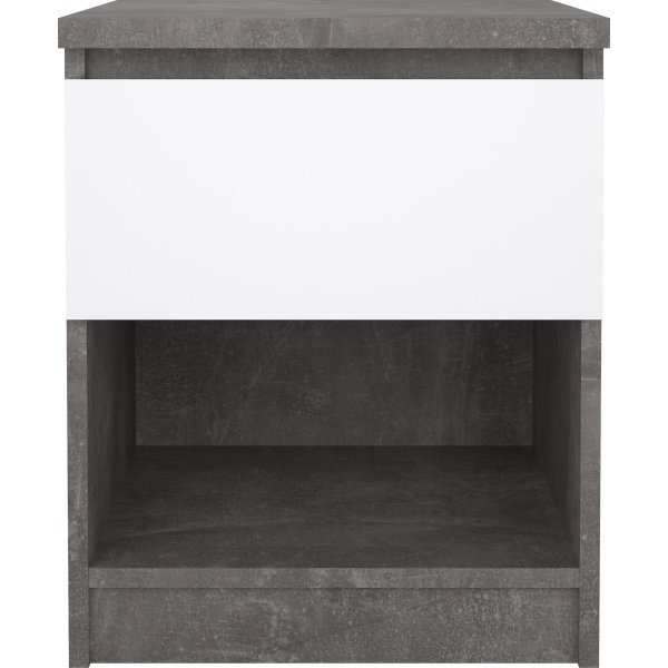 Table de chevet Naia 1 - Béton/blanc Table de chevet Naia 1 - Béton/blanc