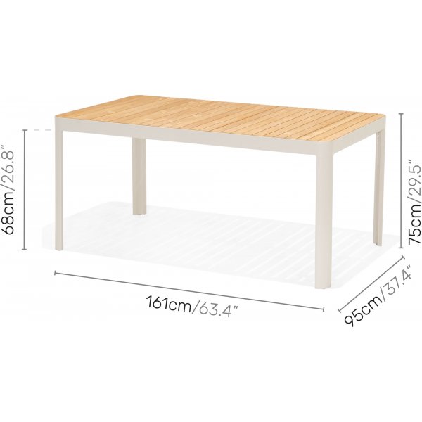 Portals eetgroep 8 - Wit/teak Portals eetgroep 8 - Wit/teak