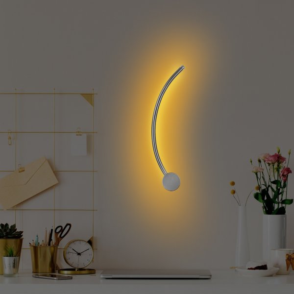 Wolf wandlamp 2 - Chroom