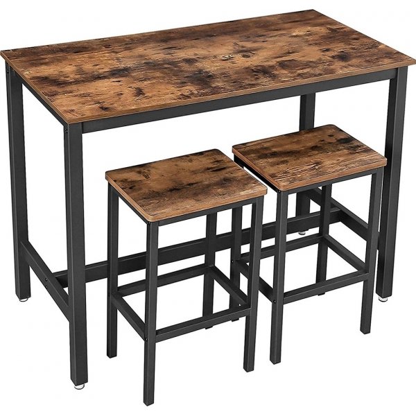 Set de table bar Gunnar 120 x 60 cm - Marron/noir