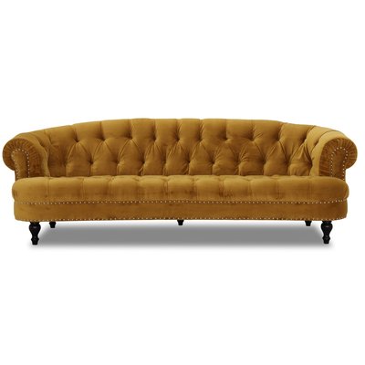 Chesterfield Oxford 3-sits svngd soffa - Gul sammet