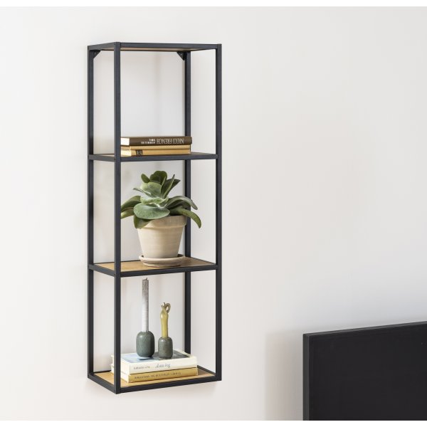 Seaford wandplank 108 cm - Eiken/zwart