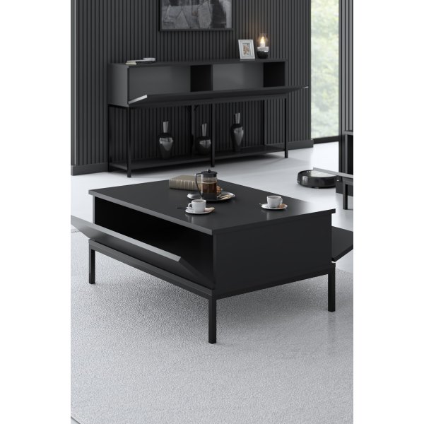 Table basse Lord 90 x 60 cm - Anthracite/noir