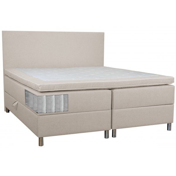 Bed met opbergruimte beige bedstee 180x200 cm