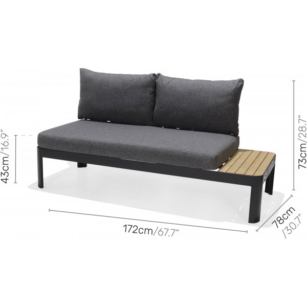 Portals lounge groep 3 - Zwart/teak Portals lounge groep 3 - Zwart/teak
