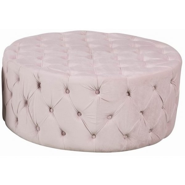 Chesterfield New York sittpuff 100 cm - Ljusrosa Sammet