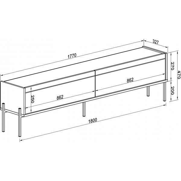 Beskar TV-bänk - Sandsten/svart Beskar TV-bänk - Sandsten/svart