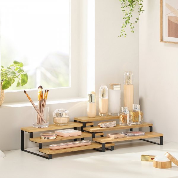 Étagère à épices Biharat, 2 pcs - Bambou/noir Étagère à épices Biharat, 2 pcs - Bambou/noir