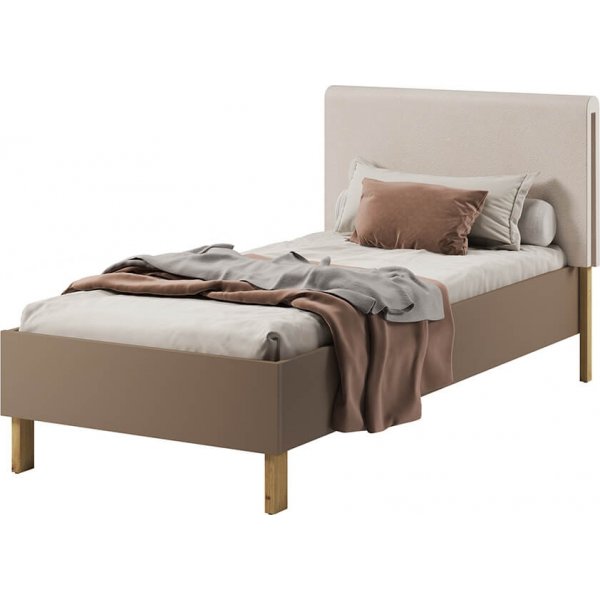 Lenny bedframe 90 x 200 cm - Ambachtelijk eiken/beige/truffel