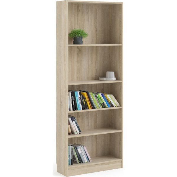Bibliothèque haute et large Basic - Chêne Bibliothèque haute et large Basic - Chêne