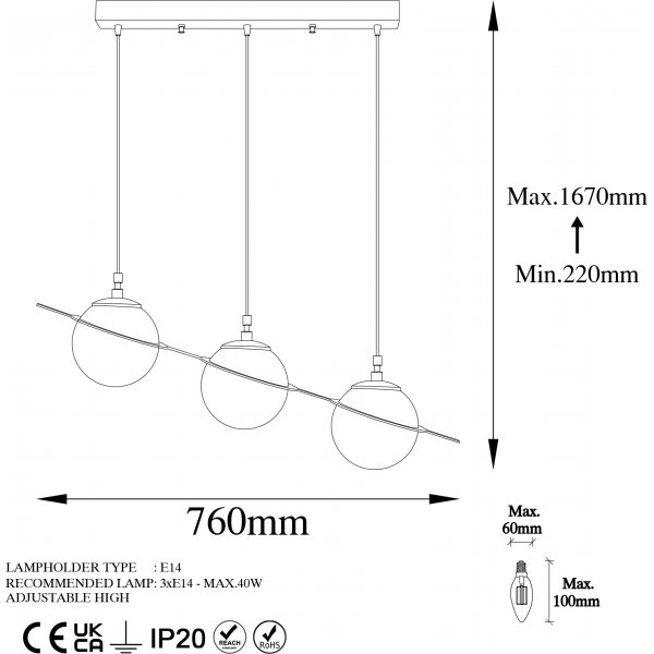Plafonnier Hugin 13414 - Or