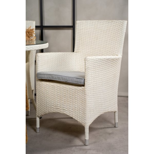 Volta utematgrupp med 4 st Malin stolar - Gr/Vit