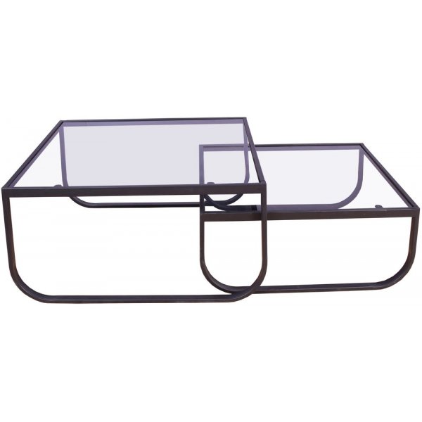 Korsbacken soffbord - Svart/glas