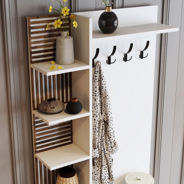 Meuble d'entrée Viyana 90 cm - Blanc Meuble d'entrée Viyana 90 cm - Blanc