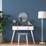 Bijou sminkbord 3, 99 x 40 cm - Valnt/vit