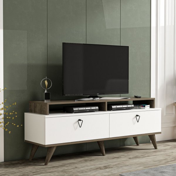 Beril TV-bänk - Valnöt/vit Beril TV-bänk - Valnöt/vit