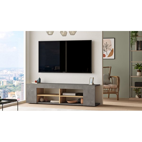 Luvio TV-bänk 13 - Ek/silver Luvio TV-bänk 13 - Ek/silver