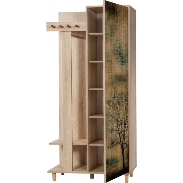 Meuble d'entrée Garmanto 90 cm - Chêne Sonoma/image Meuble d'entrée Garmanto 90 cm - Chêne Sonoma/image