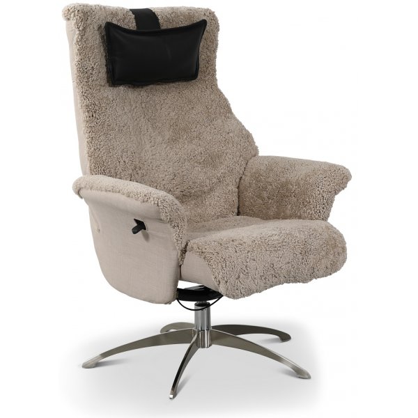 Ullrik frskinnsftlj - Beige frskinn + Textilskydd fr mbler