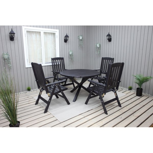 Table d'extérieur ronde noire Scottsdale Ø112 cm Table d'extérieur ronde noire Scottsdale Ø112 cm