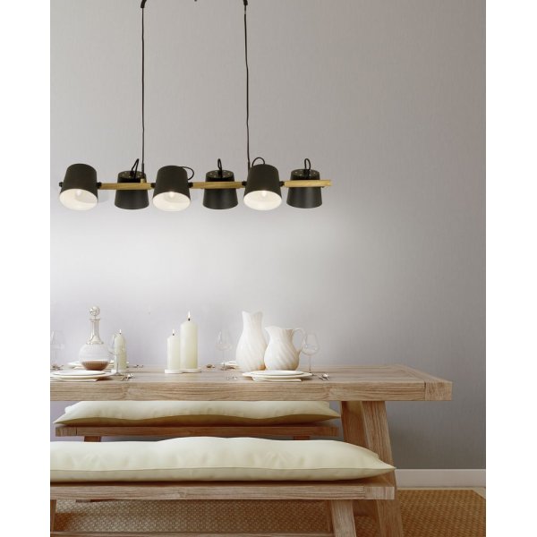 Espresso taklampa - Svart/trä Espresso taklampa - Svart/trä