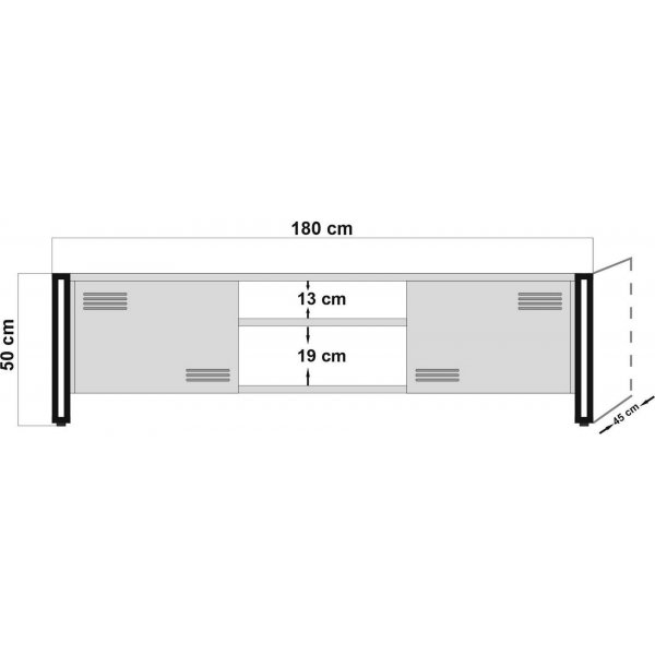 Cosmo Rex TV-bänk - Furu/svart Cosmo Rex TV-bänk - Furu/svart