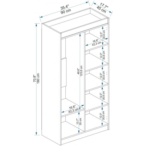 Armoire Akser - Pin/anthracite