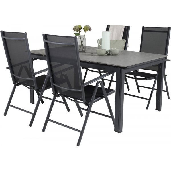 Levels utematgrupp med 4 st Break stolar - Svart/Grå Levels utematgrupp med 4 st Break stolar - Svart/Grå