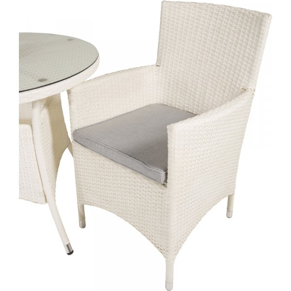 Volta utematgrupp med 2 st Malin stolar - Grå/Vit Volta utematgrupp med 2 st Malin stolar - Grå/Vit