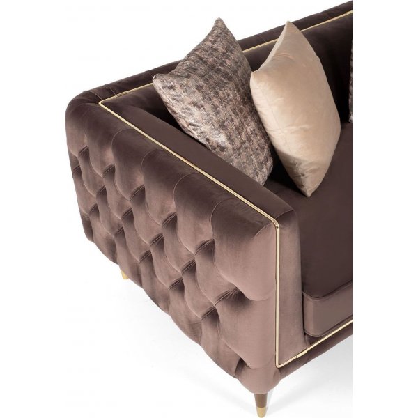 Olympus 2-sits soffa - Brun