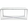 Palasso soffbord 110 cm - Krom / Ljus marmorering + Flckborttagare fr mbler