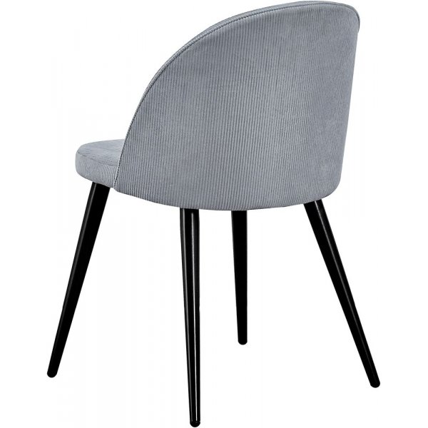 Chaise de salle  manger Alice - Velours ctel noir/gris clair