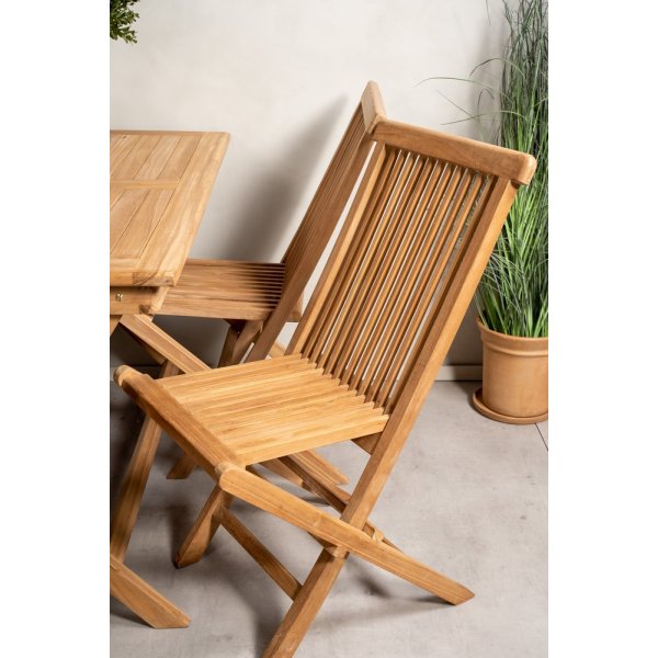 Kenya rektangulär utematgrupp med 4 st Kenya stolar - Teak Kenya rektangulär utematgrupp med 4 st Kenya stolar - Teak