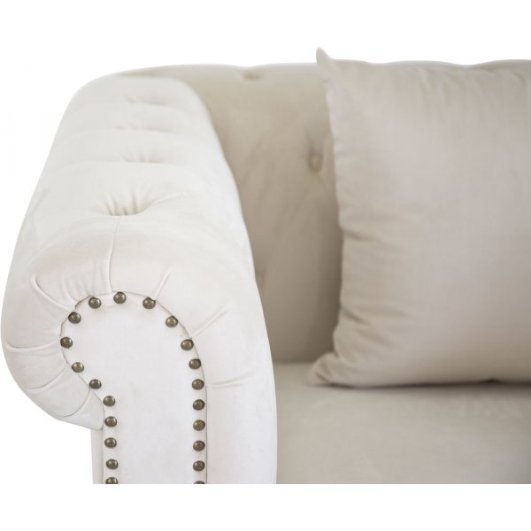 Churchill chesterfieldfåtölj - Beige sammet Churchill chesterfieldfåtölj - Beige sammet