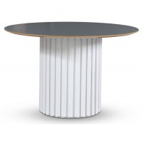 Empire matbord - Perstorp mörk virrvarv 118 cm / Vit lamell träfot Empire matbord - Perstorp mörk virrvarv 118 cm / Vit lamell träfot