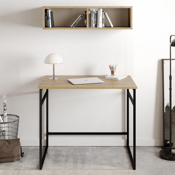 Bureau Gama 90x60 cm - Chne/noir