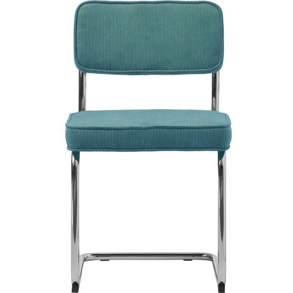 Chaise Aero en velours ctel turquoise