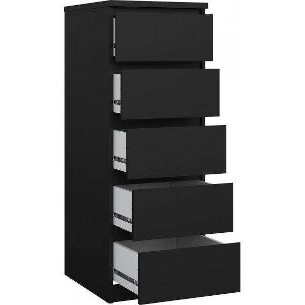 Naia slank dressoir met 5 laden - Zwart Naia slank dressoir met 5 laden - Zwart