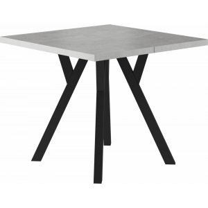 Merlin frlngningsbart fyrkantigt matbord 90x90-240 cm - Betong/svart