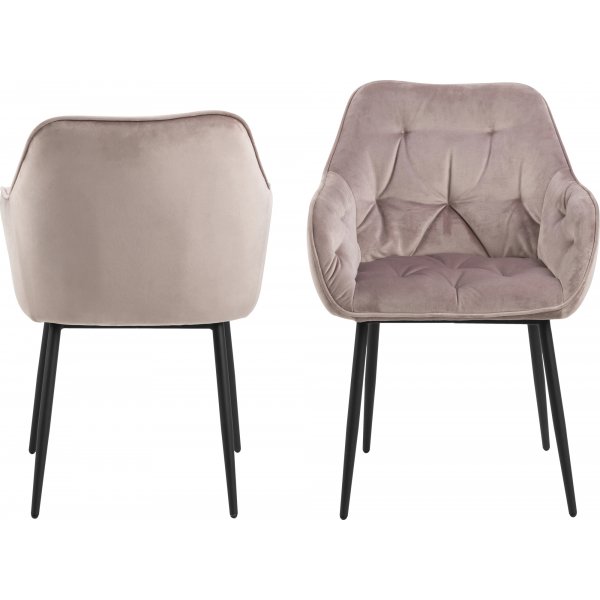 Fauteuil Brooke - Rose poudré/noir Fauteuil Brooke - Rose poudré/noir