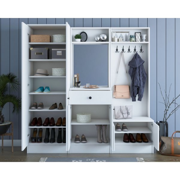 Mendy hallmöbel 180 cm - Vit Mendy hallmöbel 180 cm - Vit