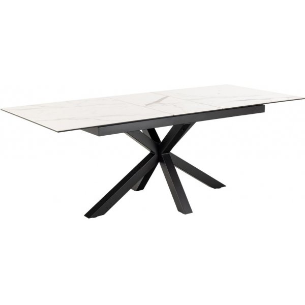 Heaven matbord 168-210 x 90 cm - Vit/matt svart Heaven matbord 168-210 x 90 cm - Vit/matt svart