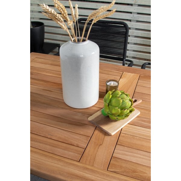 Kenya utematgrupp med 4 st Lindos stolar - Svart/Teak Kenya utematgrupp med 4 st Lindos stolar - Svart/Teak