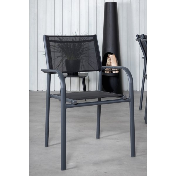 Khung utematgrupp med 6 st Santorini stolar - Svart/Natur Khung utematgrupp med 6 st Santorini stolar - Svart/Natur