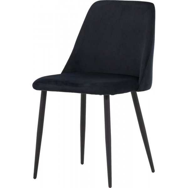 Chaise de salle  manger Night - Velours noir