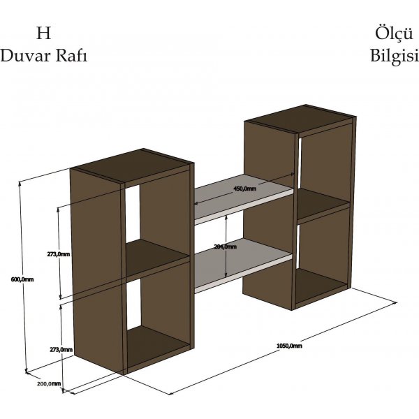 Bambi wandplank - Wit/walnoot Bambi wandplank - Wit/walnoot