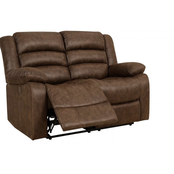 Soffa recliner stllbar elektrisk 2-sits - brun